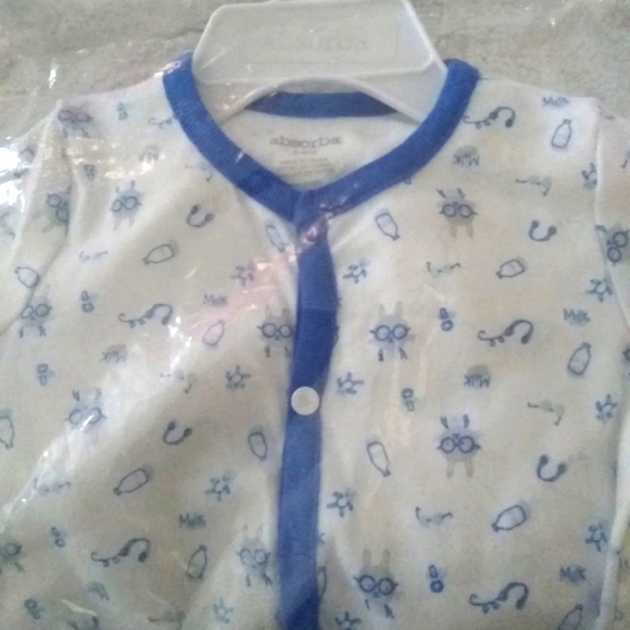 NWT absorba Baby Footie Boys, Print/Blue, 3-6 Months 1 piece - Picture 4 of 5